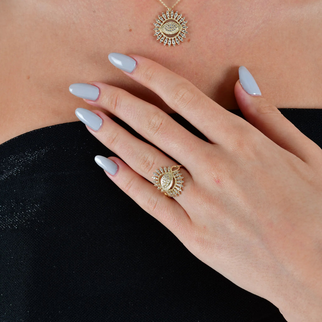 Gözlü Güneş Yüzük - O'an Jewelry