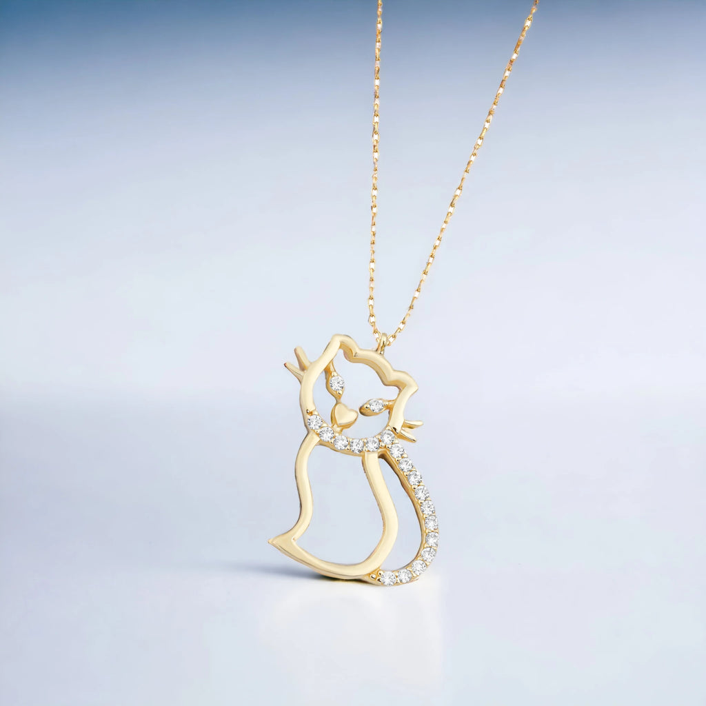 Taşlı Kedi Kolye - O'an Jewelry