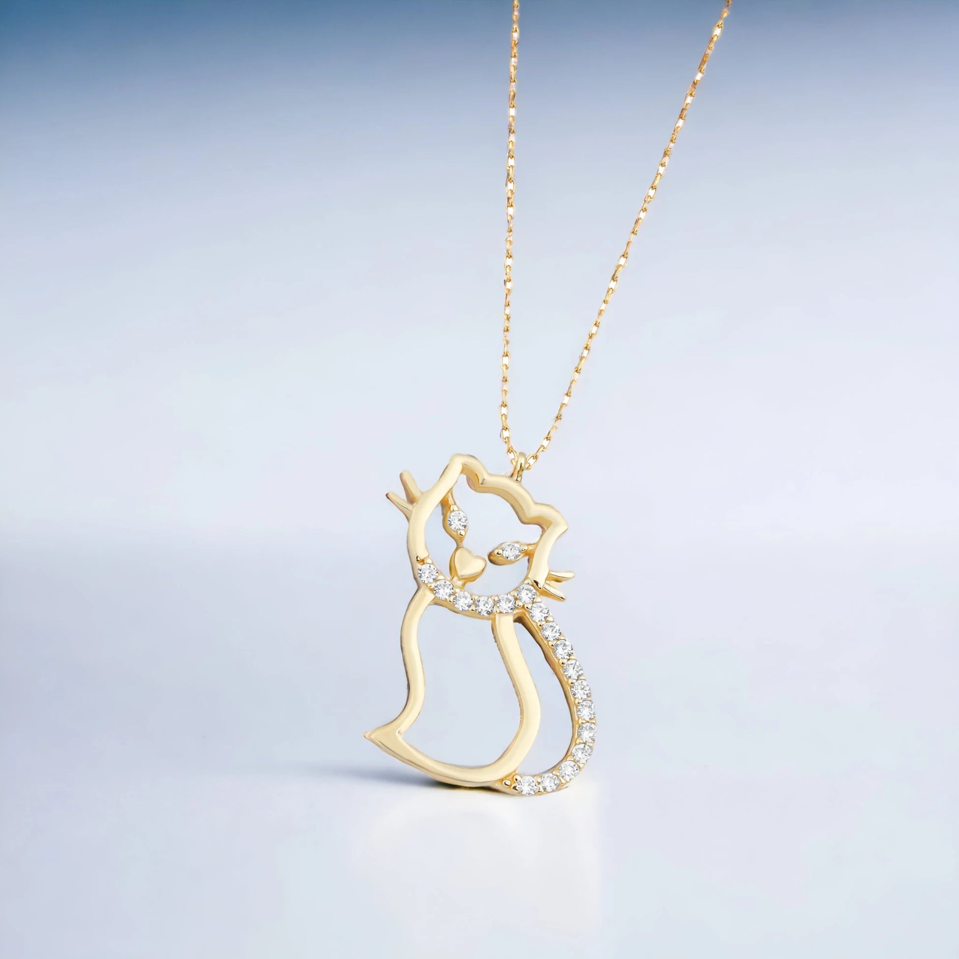 Taşlı Kedi Kolye - O'an Jewelry