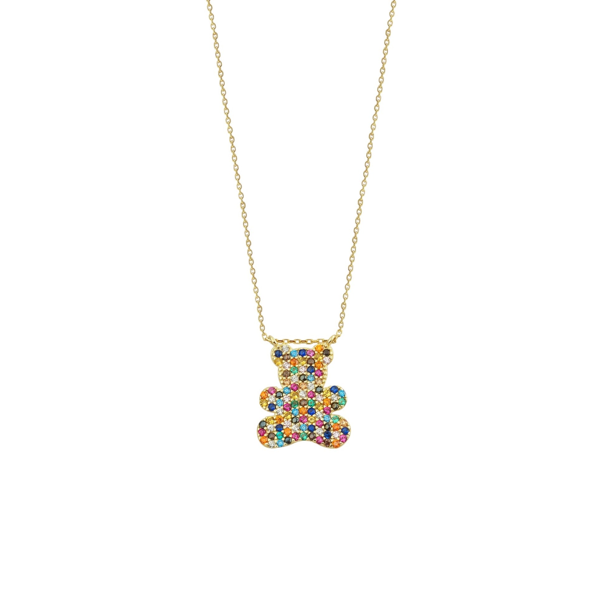 Renkli Taşlı Ayıcık Kolye - O'an Jewelry