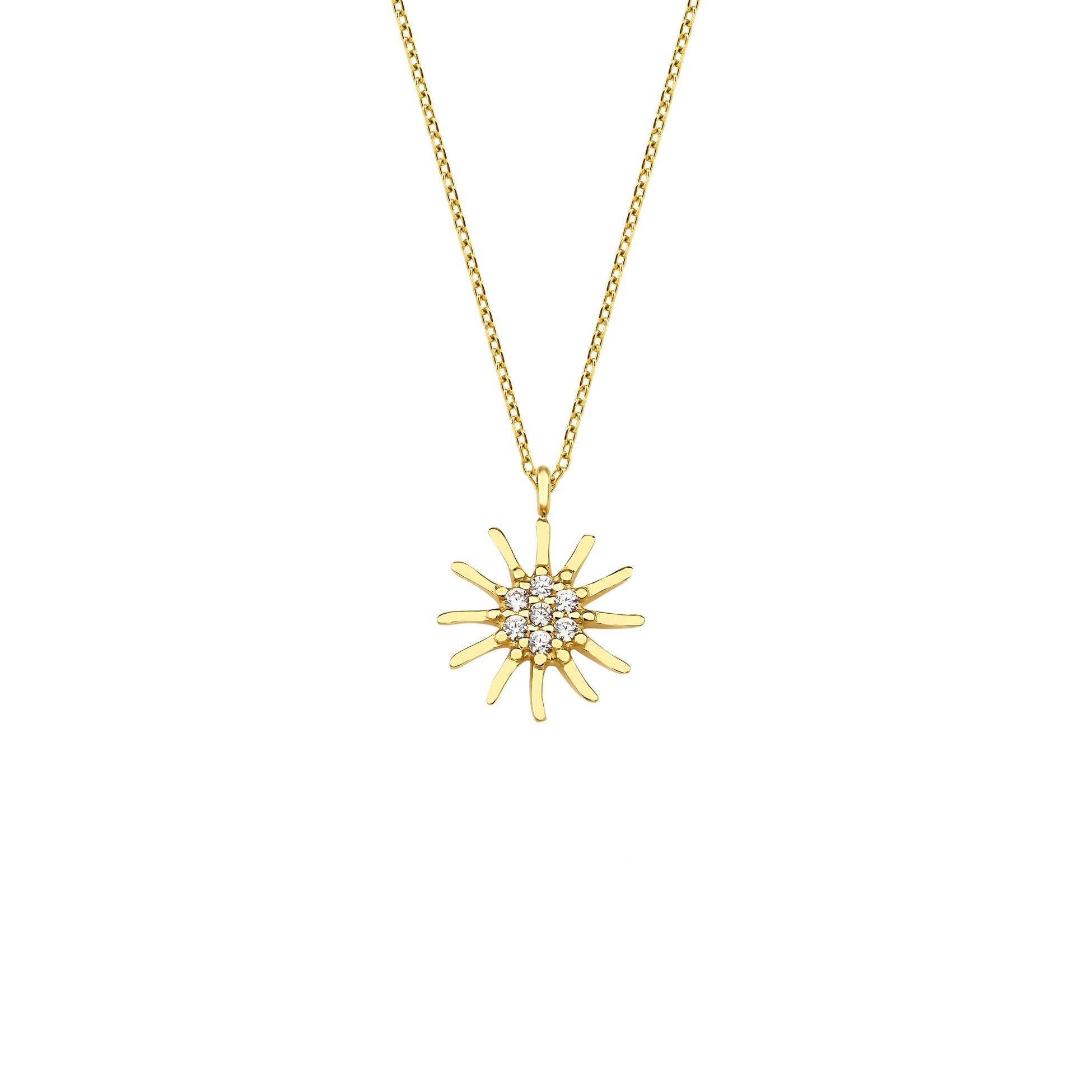 Minimal Taşlı Güneş Kolye - O'an Jewelry