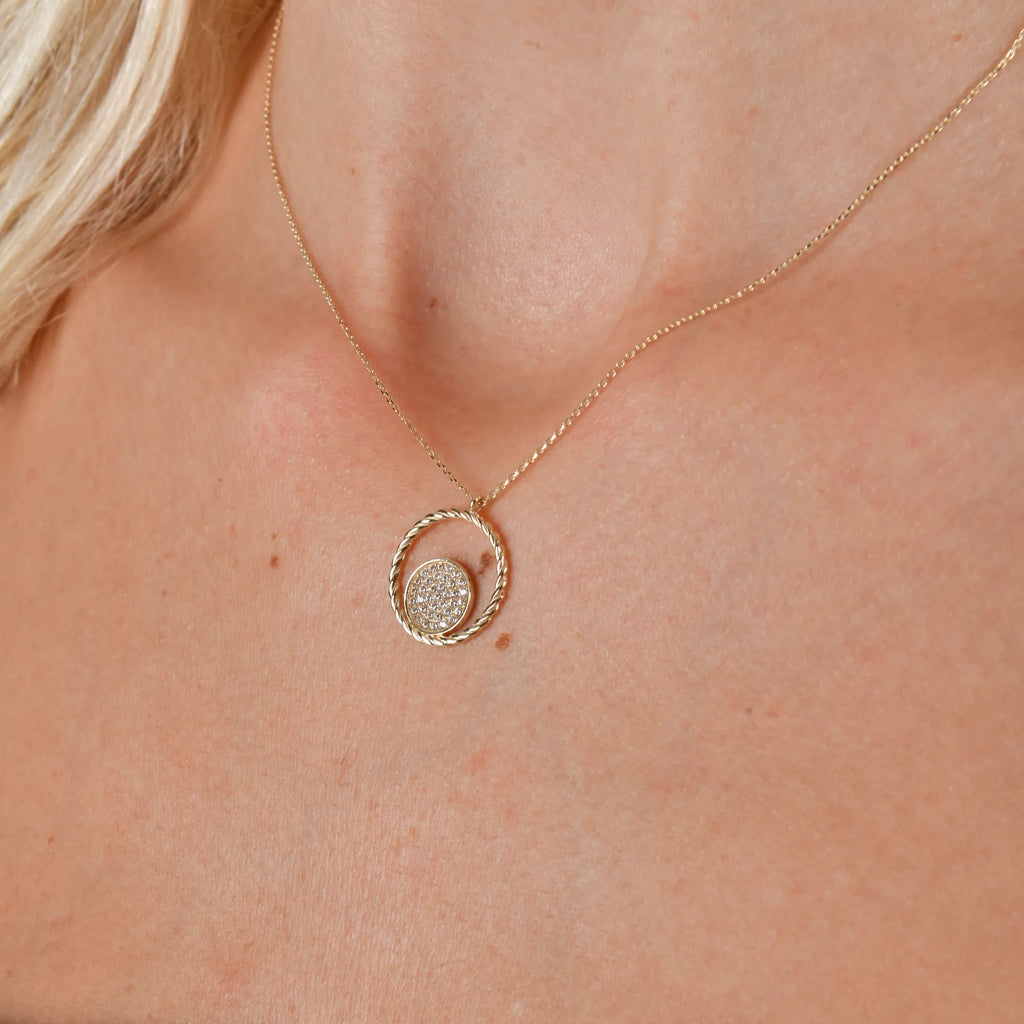 Taşlı Halka Kolye - O'an Jewelry