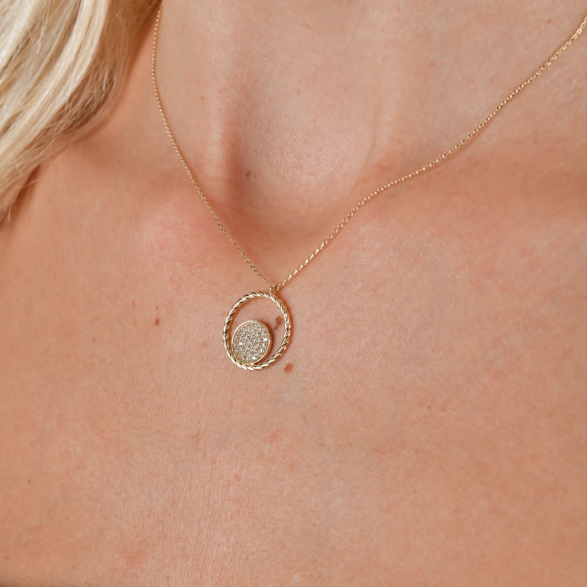 Taşlı Halka Kolye - O'an Jewelry