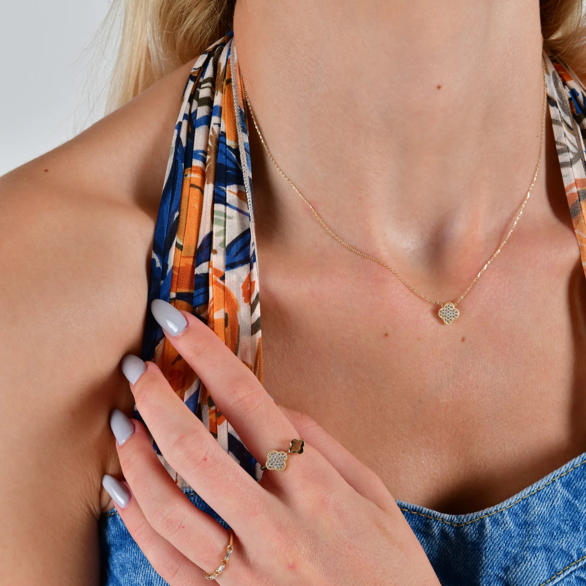 Taşlı Yonca Kolye - O'an Jewelry