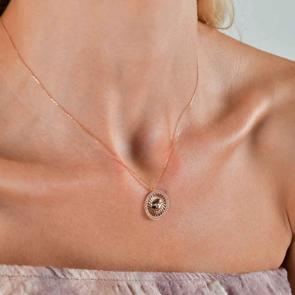 Taşlı Güneş Kolye - O'an Jewelry
