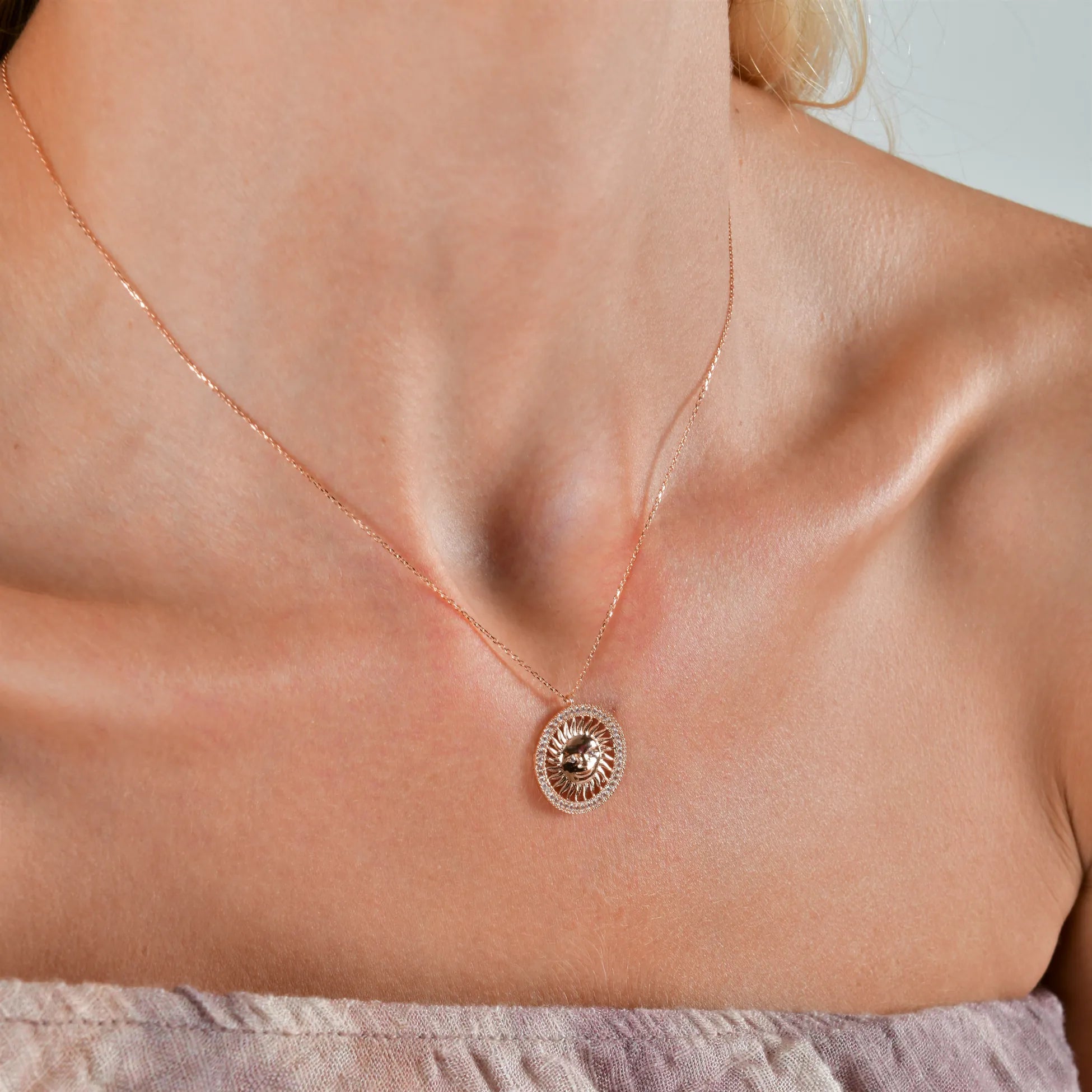 Taşlı Güneş Kolye - O'an Jewelry