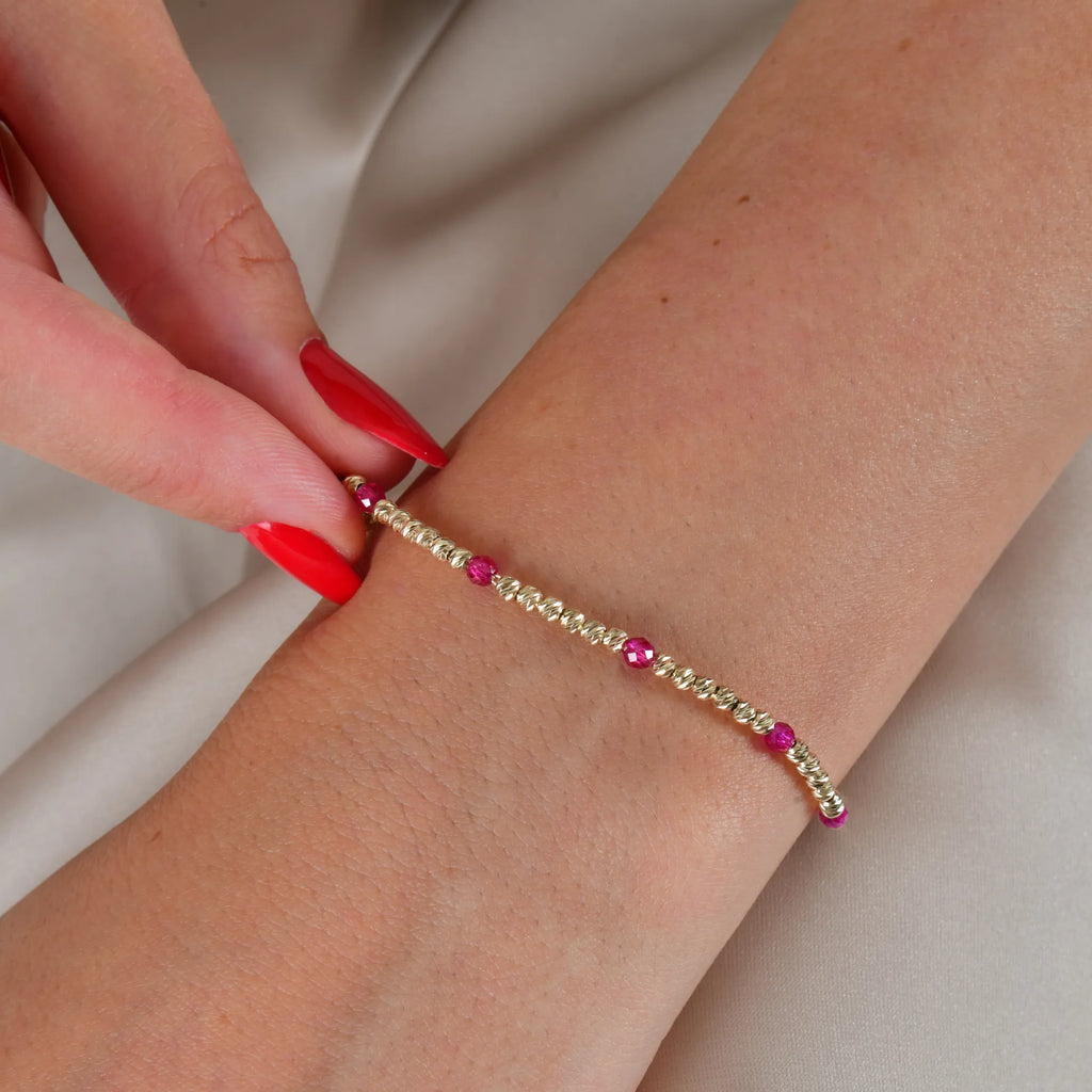 Kırmızı Taşlı Dorika Toplu Bileklik - O'an Jewelry