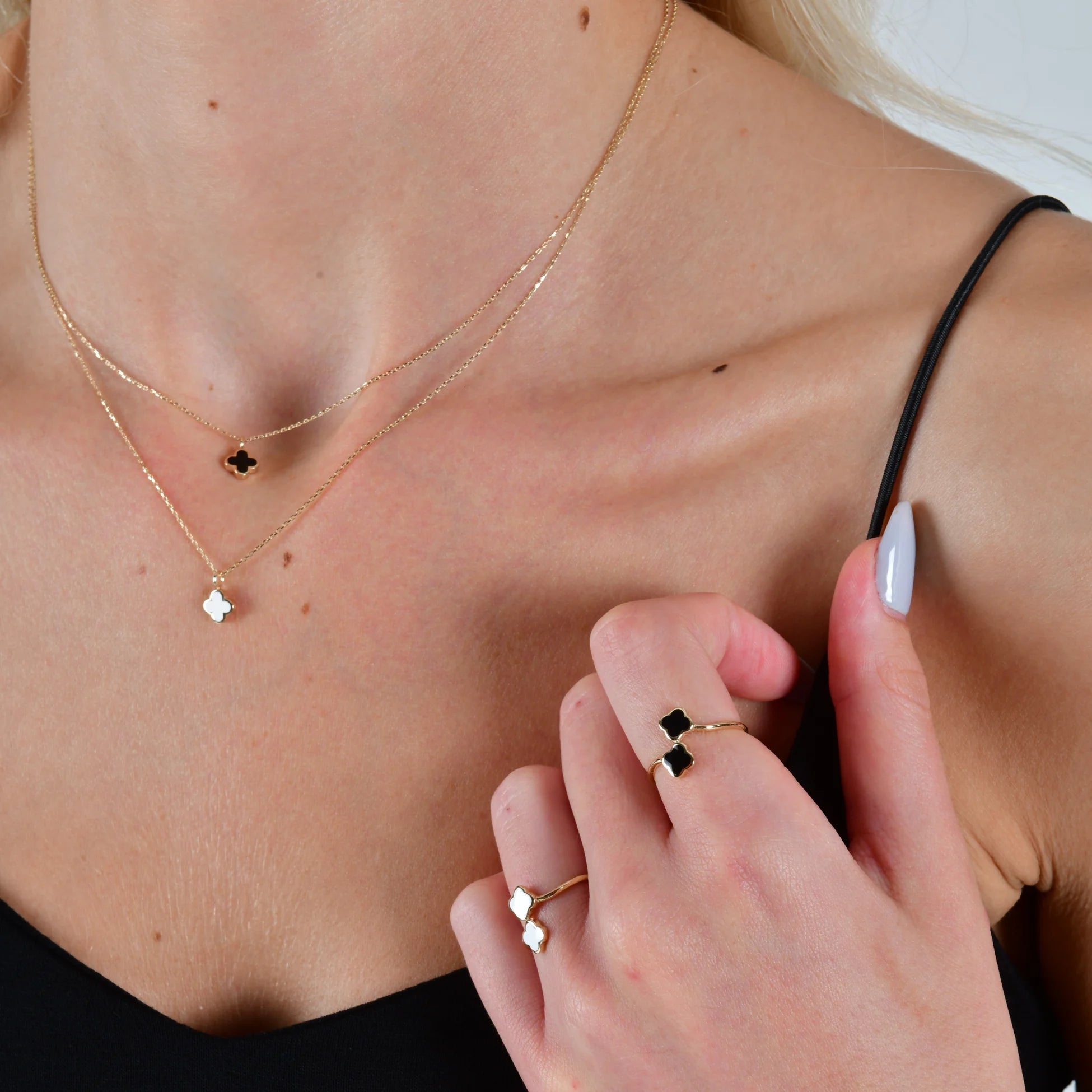 Minimal Mineli Yonca Kolye - O'an Jewelry